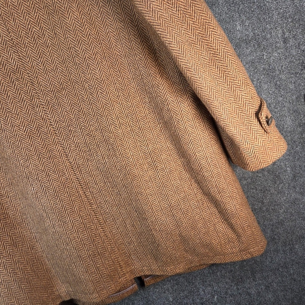 Vintage Wool Herringbone Coat Faux Fur Lined Western‎ Ranch Barn Jacket Size 44 - Picture 14 of 16